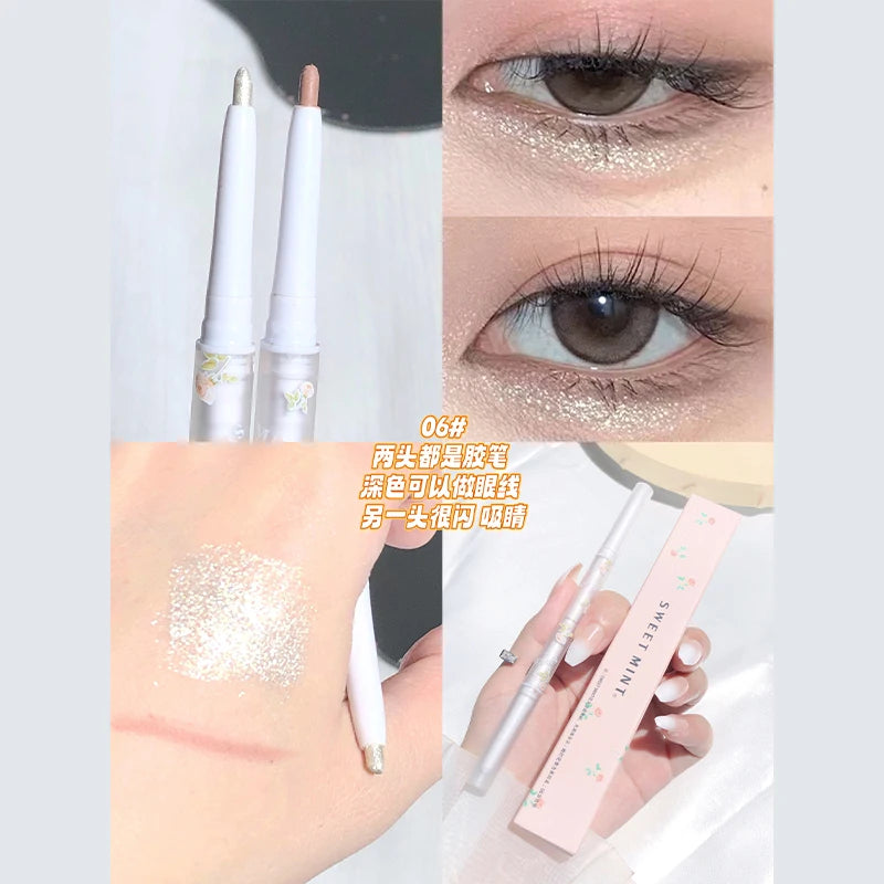 Mulitfuntional Double Ended Lying Silkworm Pencil Highlighter Makeup Pen Nude Liquid Contour Liner Eye Brightener Make Up Stick