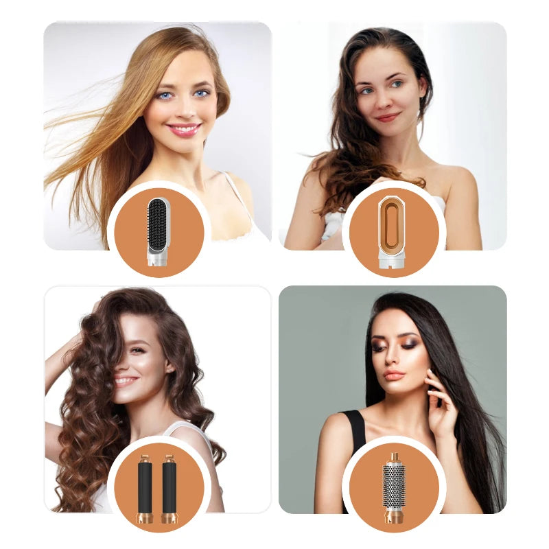 Ensemble de sèche-cheveux 5 en 1, peigne chauffant, fer à friser professionnel, lisseur, outil de coiffure pour sèche-cheveux Dyson Airwrap, usage domestique
