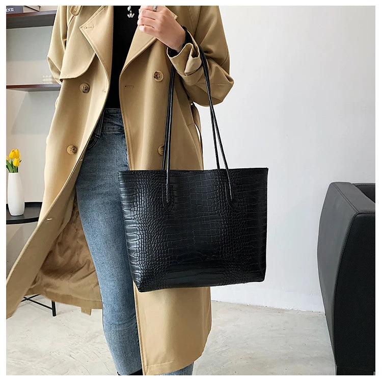Grand sac à bandoulière en cuir PU pour femmes, sacs à main tendance de créateur, sacs fourre-tout