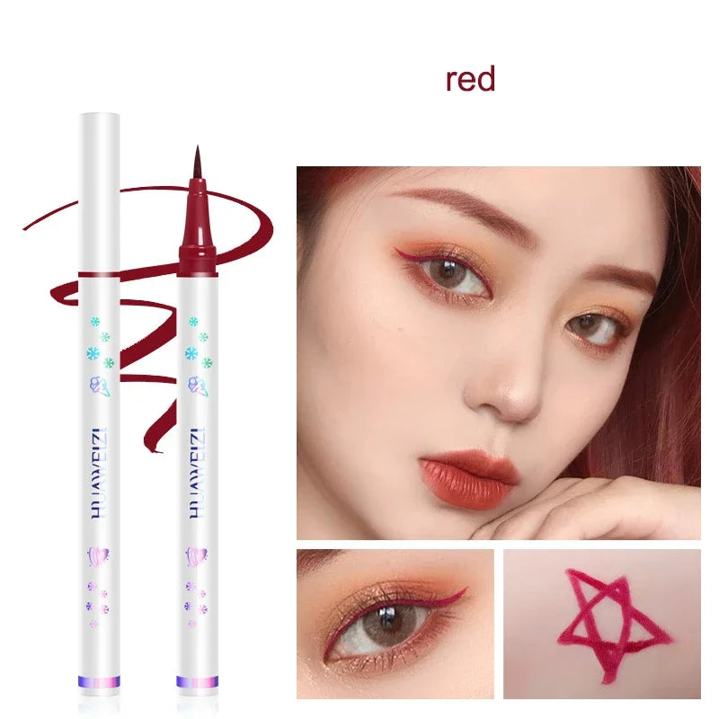 Colored Eyeliner Pencil Matte Waterproof Long Lasting Eyeliner Liquid Pen Quick-drying No Blooming Black White Eye Makeup Tools