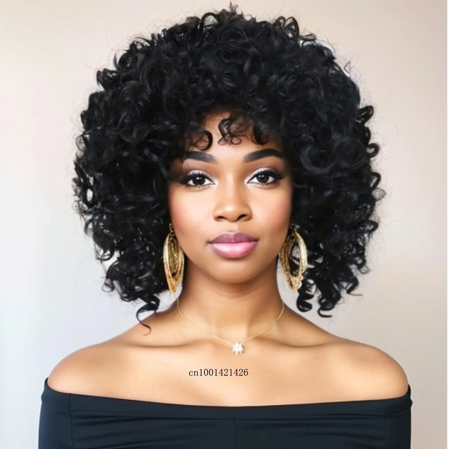 GNIMEGIL Synthetic Hair Afro Wig Kinky Curly Wigs for Black Women Short Hairstyle Wine Red Ombre Wig Dark Root Soft Hair Bob Wig