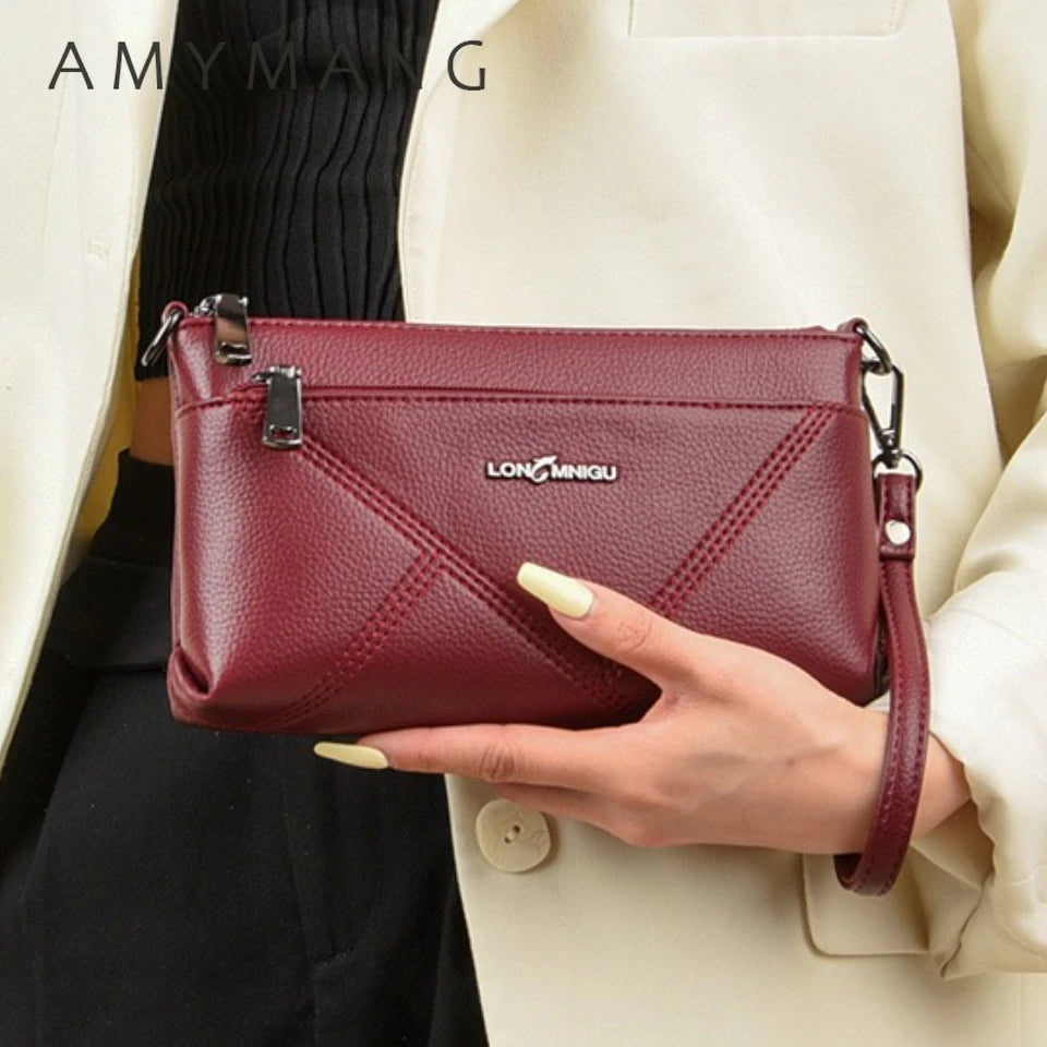 Petit sac à bandoulière en cuir synthétique pour femme, fourre-tout, couleur unie, pochette, sacs pour dames, sacs à main et bourses