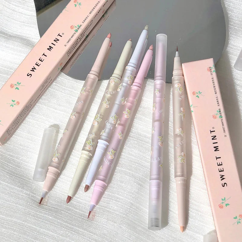 Mulitfuntional Double Ended Lying Silkworm Pencil Highlighter Makeup Pen Nude Liquid Contour Liner Eye Brightener Make Up Stick