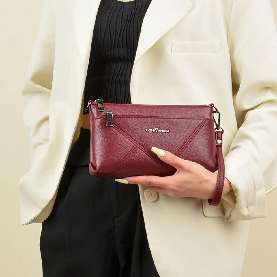 Petit sac à bandoulière en cuir synthétique pour femme, fourre-tout, couleur unie, pochette, sacs pour dames, sacs à main et bourses