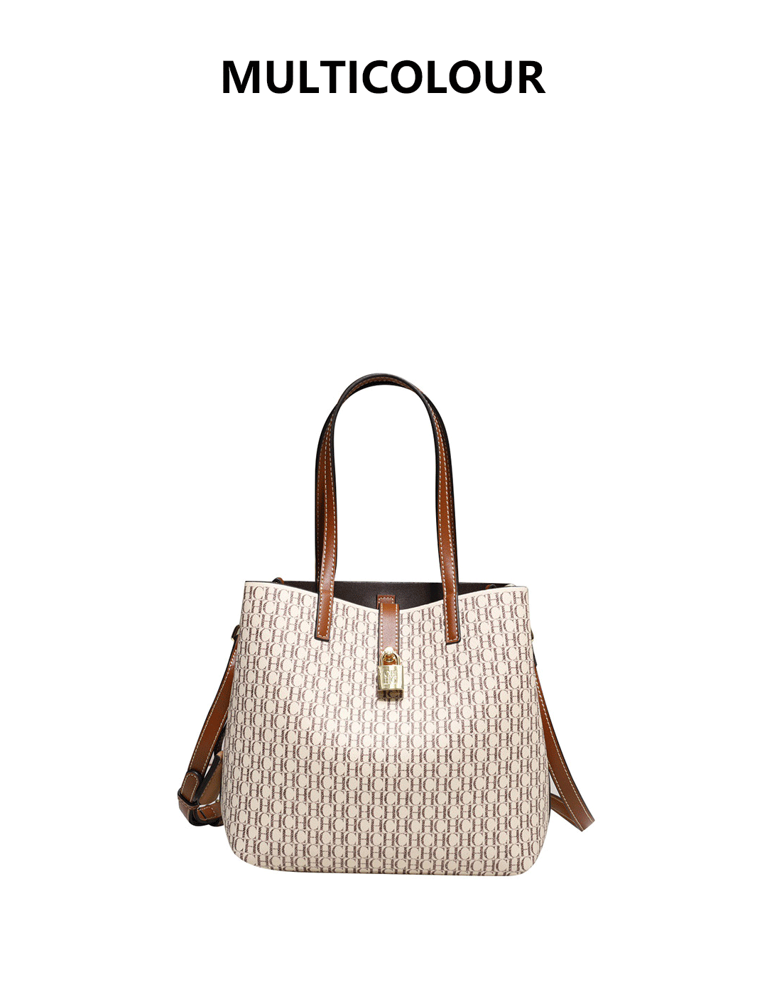 Sac à bandoulière polyvalent en cuir de qualité supérieure CH pour femme, grande capacité, idéal pour les déplacements quotidiens, avec imprimé lettre, tendance