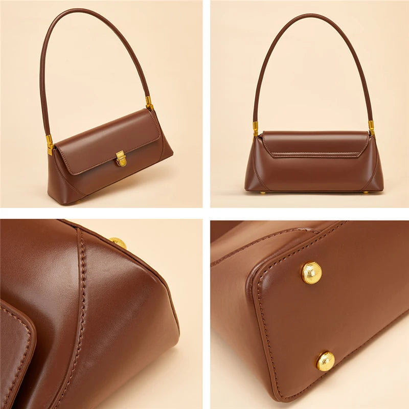 Sacs à bandoulière en cuir véritable de vachette Hifashion pour femmes, tendance 2025, sac fourre-tout à poignée supérieure pour dames