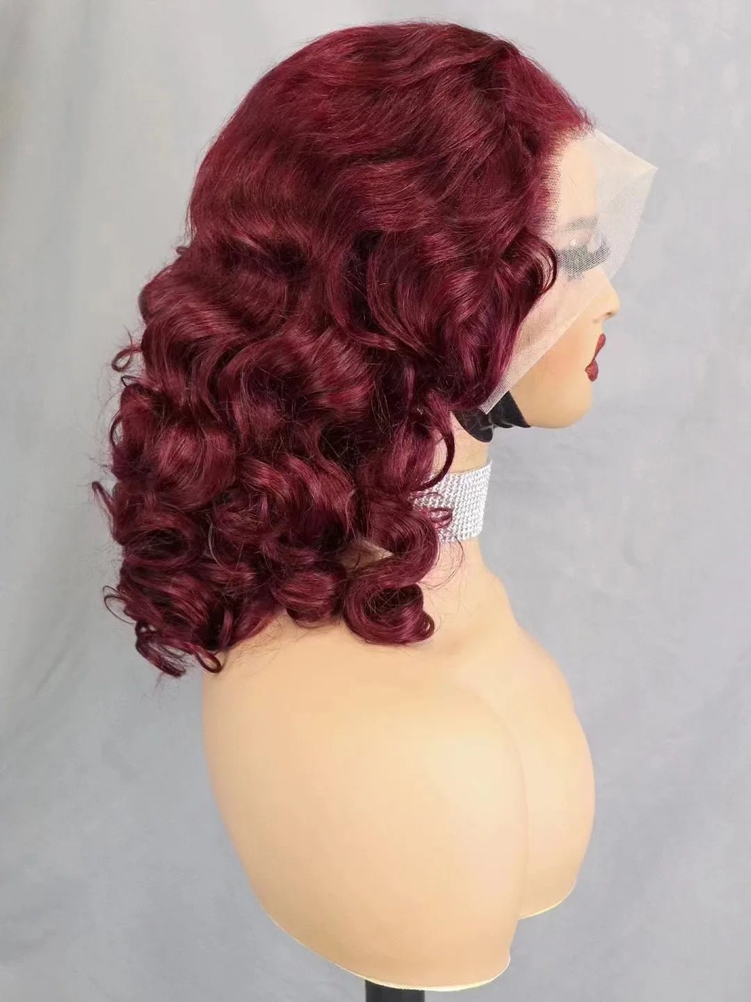300% Density Bouncy Loose Wave Bob Human Hair Wigs for Black Women Glueless 13x4 Transparent Lace Frontal Brazilian Remy Hair