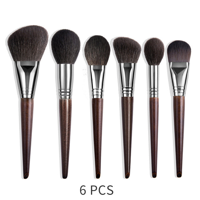 Ensemble de pinceaux de maquillage naturels, pinceau à paupières, chèvre