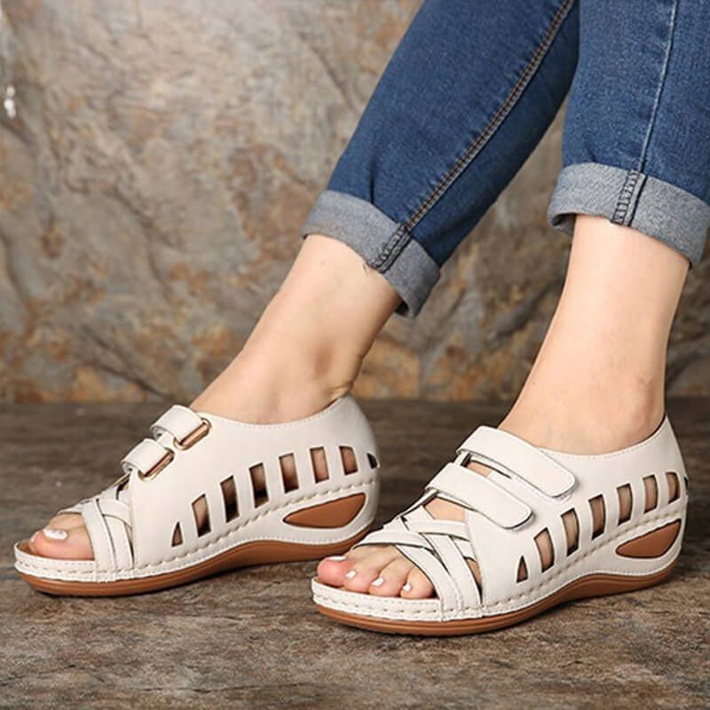 Sandales d'été pour femmes, sandales compensées, chaussures décontractées pour femmes, sandales à plateforme, chaussures ouvertes, grande taille