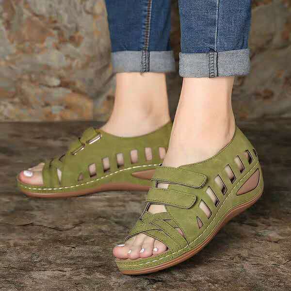 Sandales d'été pour femmes, sandales compensées, chaussures décontractées pour femmes, sandales à plateforme, chaussures ouvertes, grande taille