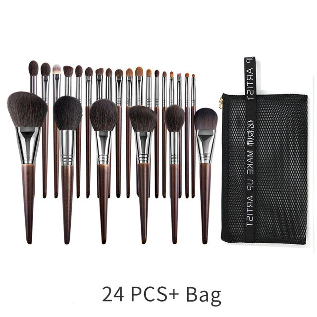 Ensemble de pinceaux de maquillage naturels, pinceau à paupières, chèvre
