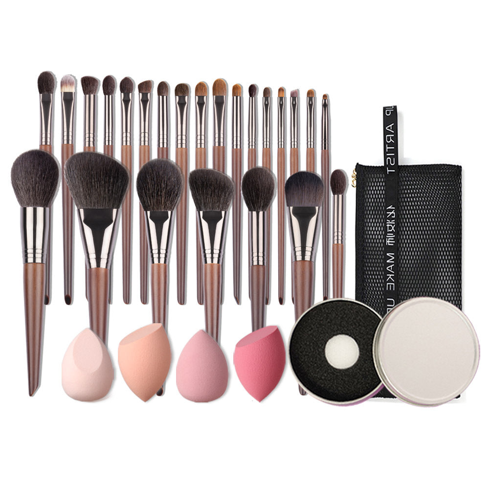 Ensemble de pinceaux de maquillage naturels, pinceau à paupières, chèvre