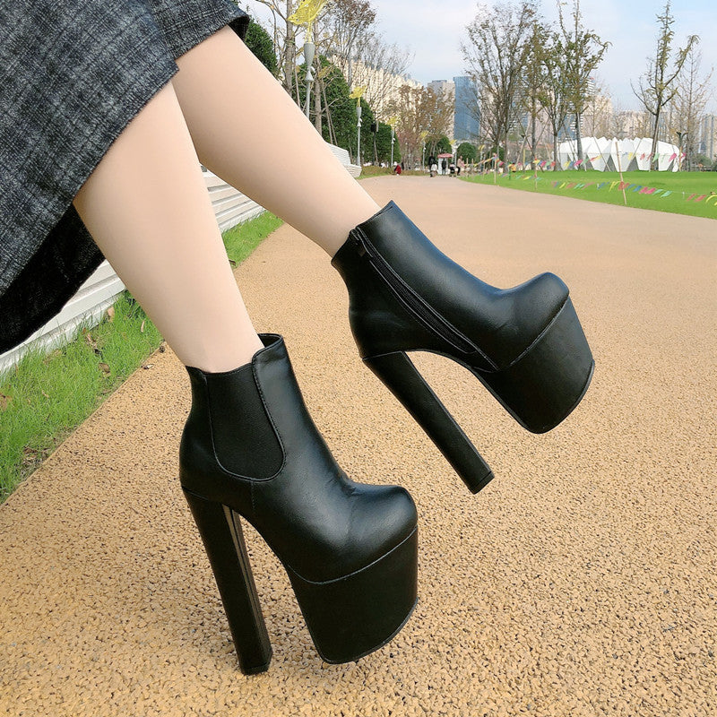 Chaussures à talons épais et plateforme pour femmes