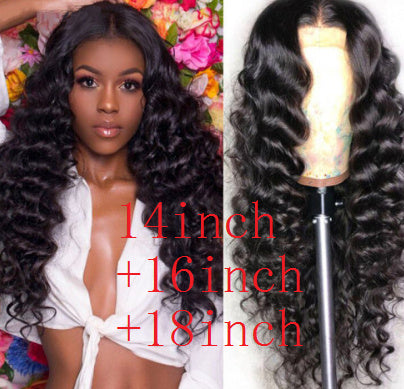 Perruques en cheveux humains avec dentelle frontale profonde et lâche, coiffure 13x4