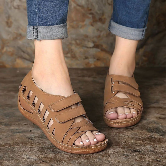 Sandales d'été pour femmes, sandales compensées, chaussures décontractées pour femmes, sandales à plateforme, chaussures ouvertes, grande taille