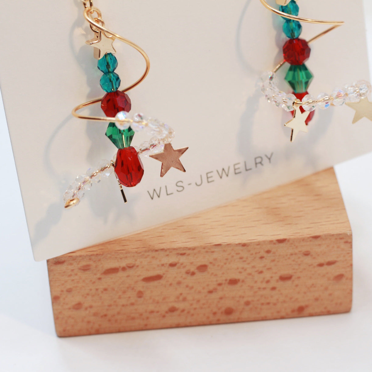 Boucles d'oreilles étoiles, clous d'oreilles, sapin de Noël, femme