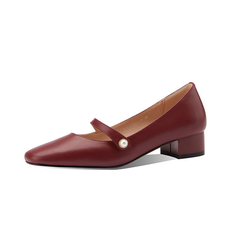 Chaussures rétro à talons épais pour femmes