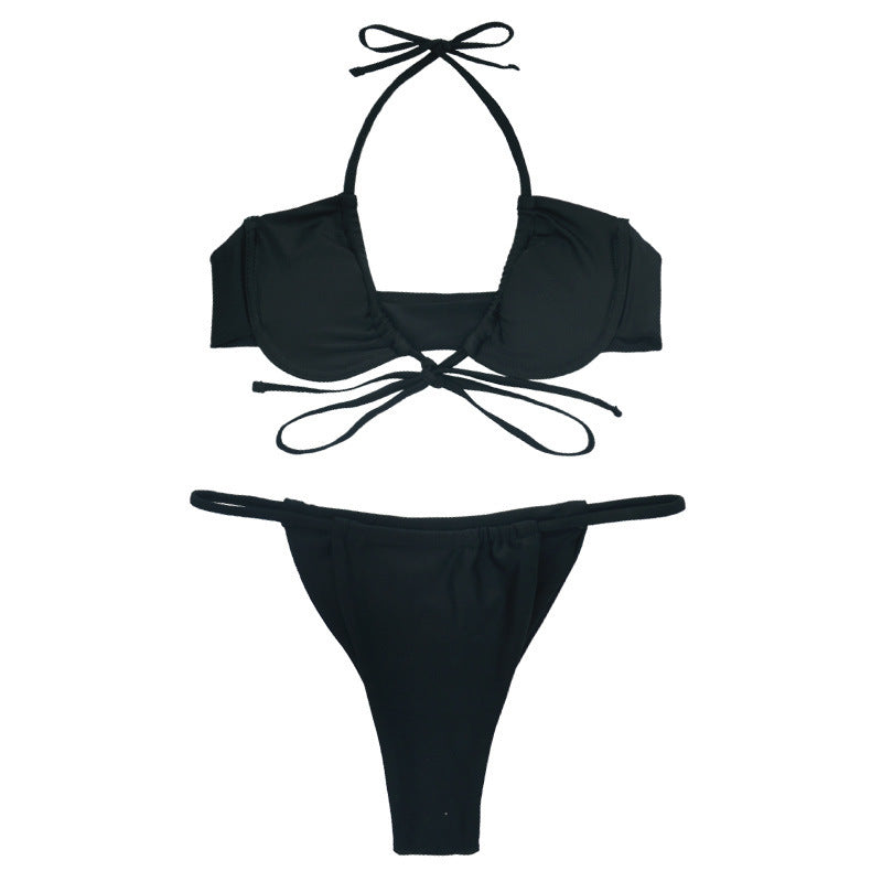 Maillot de bain bikini fendu tendance pour femme