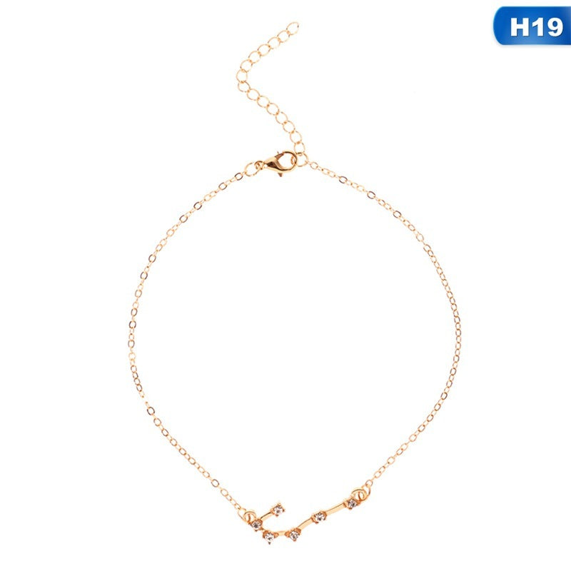 Bijou de pied avec 12 constellations