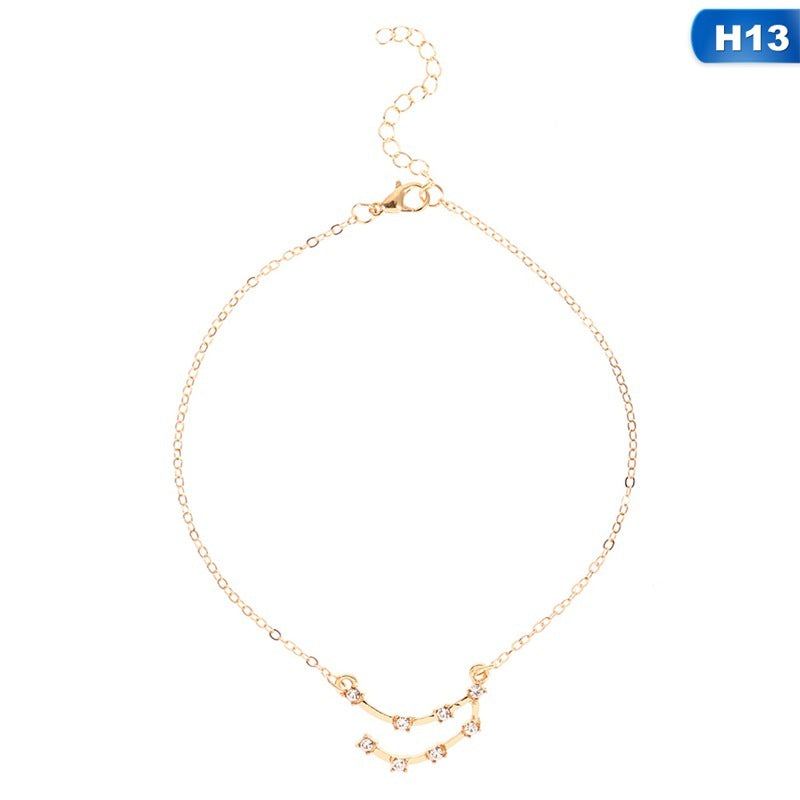Bijou de pied avec 12 constellations