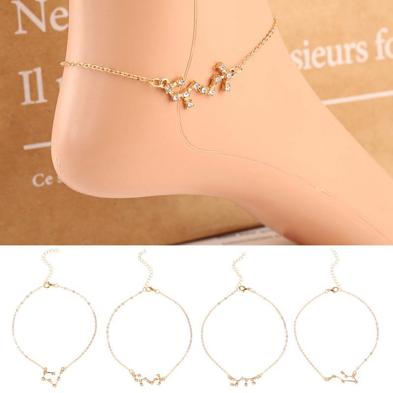 Bijou de pied avec 12 constellations