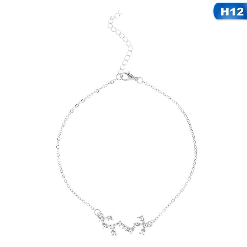 Bijou de pied avec 12 constellations