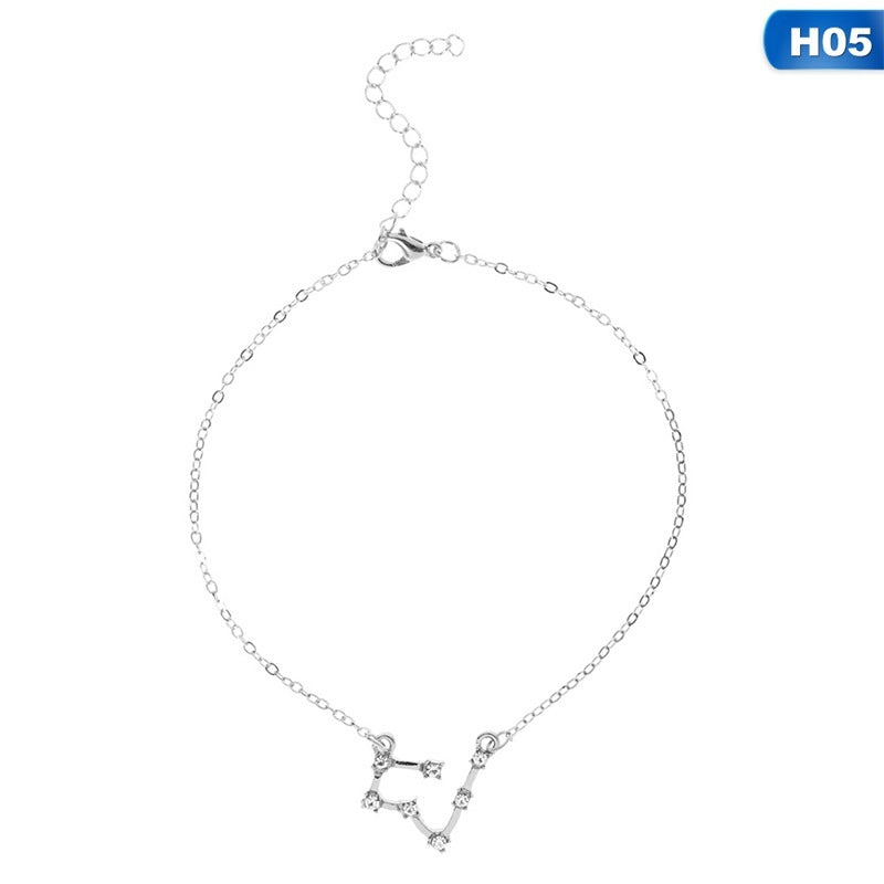 Bijou de pied avec 12 constellations