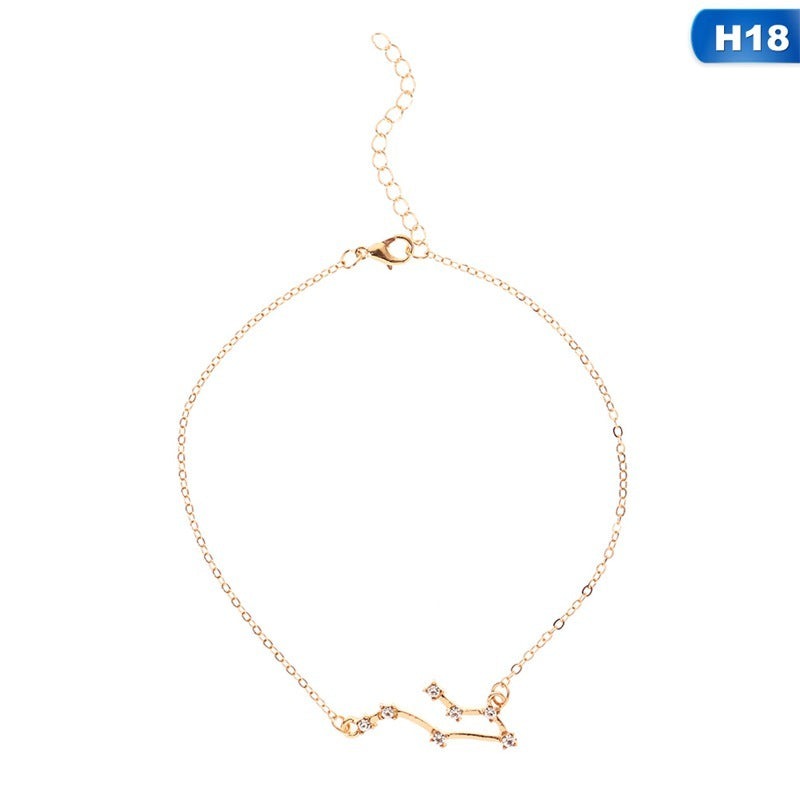 Bijou de pied avec 12 constellations