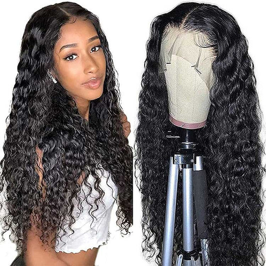 Cheveux humains avec petits cheveux bouclés et cheveux longs
