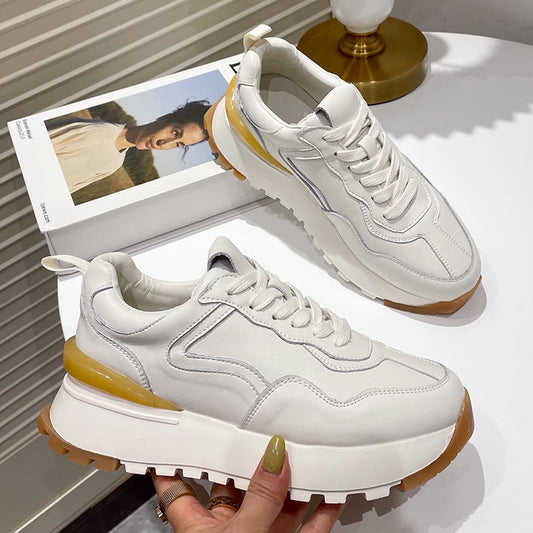 Chaussures de sport décontractées respirantes en maille, style coréen, tendance, blanches, pour femmes