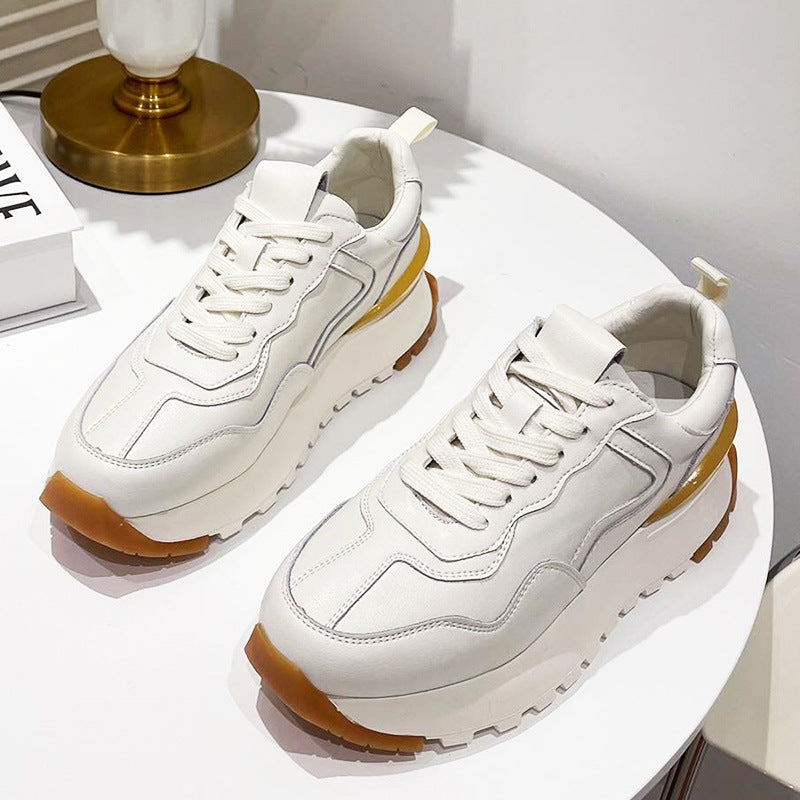Chaussures de sport décontractées respirantes en maille, style coréen, tendance, blanches, pour femmes