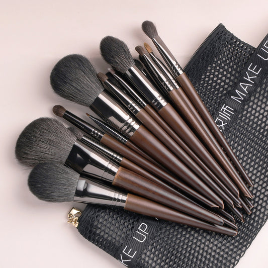 Ensemble de pinceaux de maquillage naturels, pinceau à paupières, chèvre