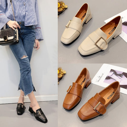Chaussures plates à bout unique pour femmes, mocassins pour étudiantes, printemps