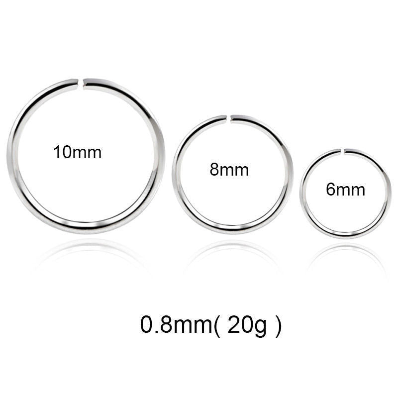 Anneau de nez en acier inoxydable, 5 couleurs, bijoux de piercing
