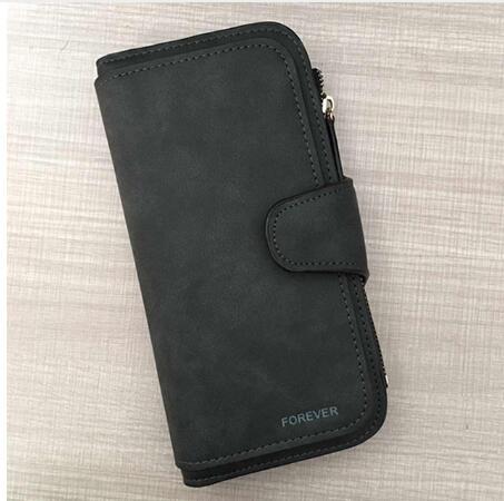 Portefeuille en cuir de marque pour femme, design de haute qualité, fermeture éclair, couleur unie, porte-cartes, long porte-monnaie féminin, 4 couleurs, pochette pour femme