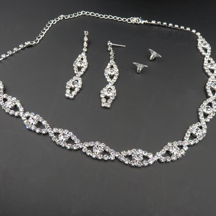 Ensemble de bijoux de deux pièces, ensemble de bijoux de mariée de mode, vente directe d'usine de bijoux élégants en alliage de galvanoplastie
