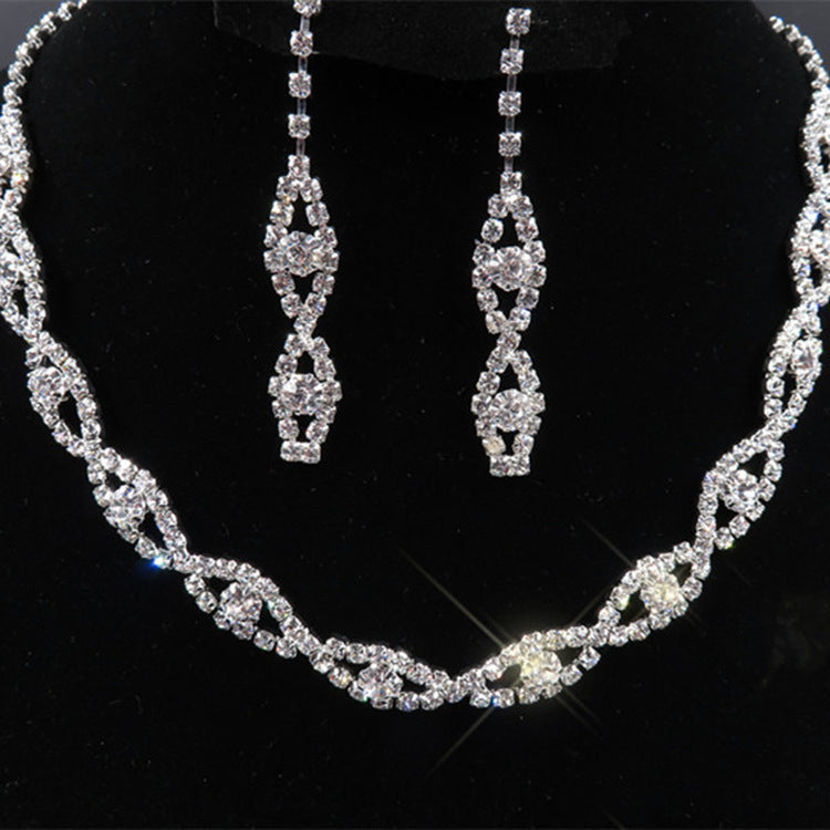 Ensemble de bijoux de deux pièces, ensemble de bijoux de mariée de mode, vente directe d'usine de bijoux élégants en alliage de galvanoplastie