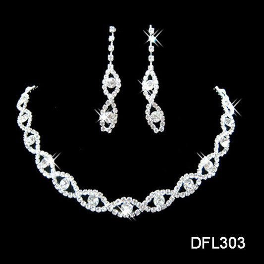Ensemble de bijoux de deux pièces, ensemble de bijoux de mariée de mode, vente directe d'usine de bijoux élégants en alliage de galvanoplastie