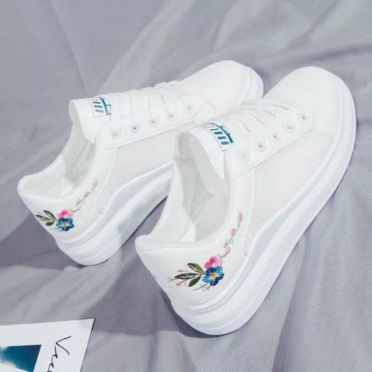 Chaussures en filet pour femmes, chaussures blanches en maille respirante pour femmes