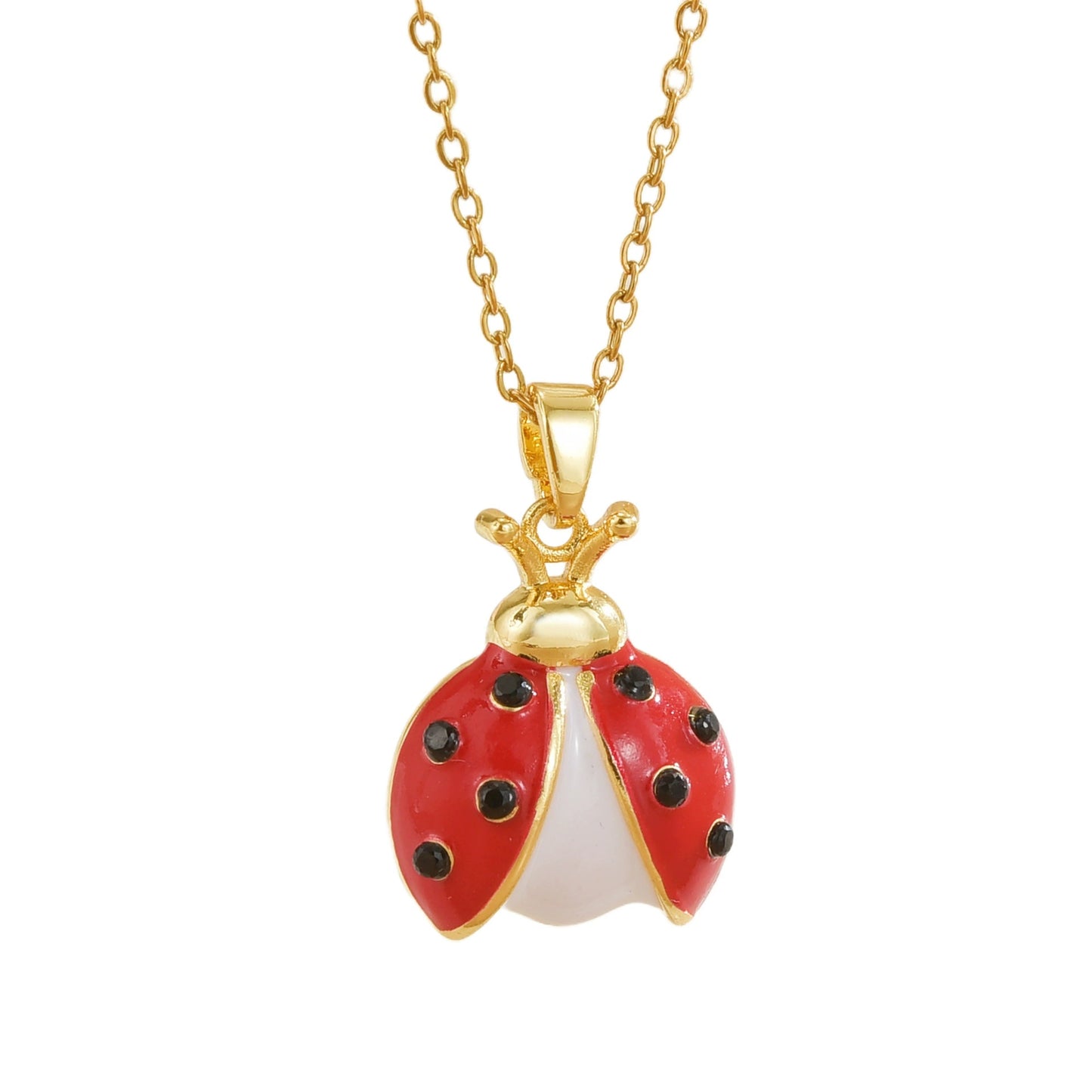 Collier créatif pour femme avec pendentif coccinelle et dessin animé, bijou de niche, chaîne de clavicule polyvalente
