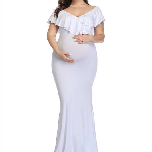 Robe de maternité en mousseline de soie pour photographie