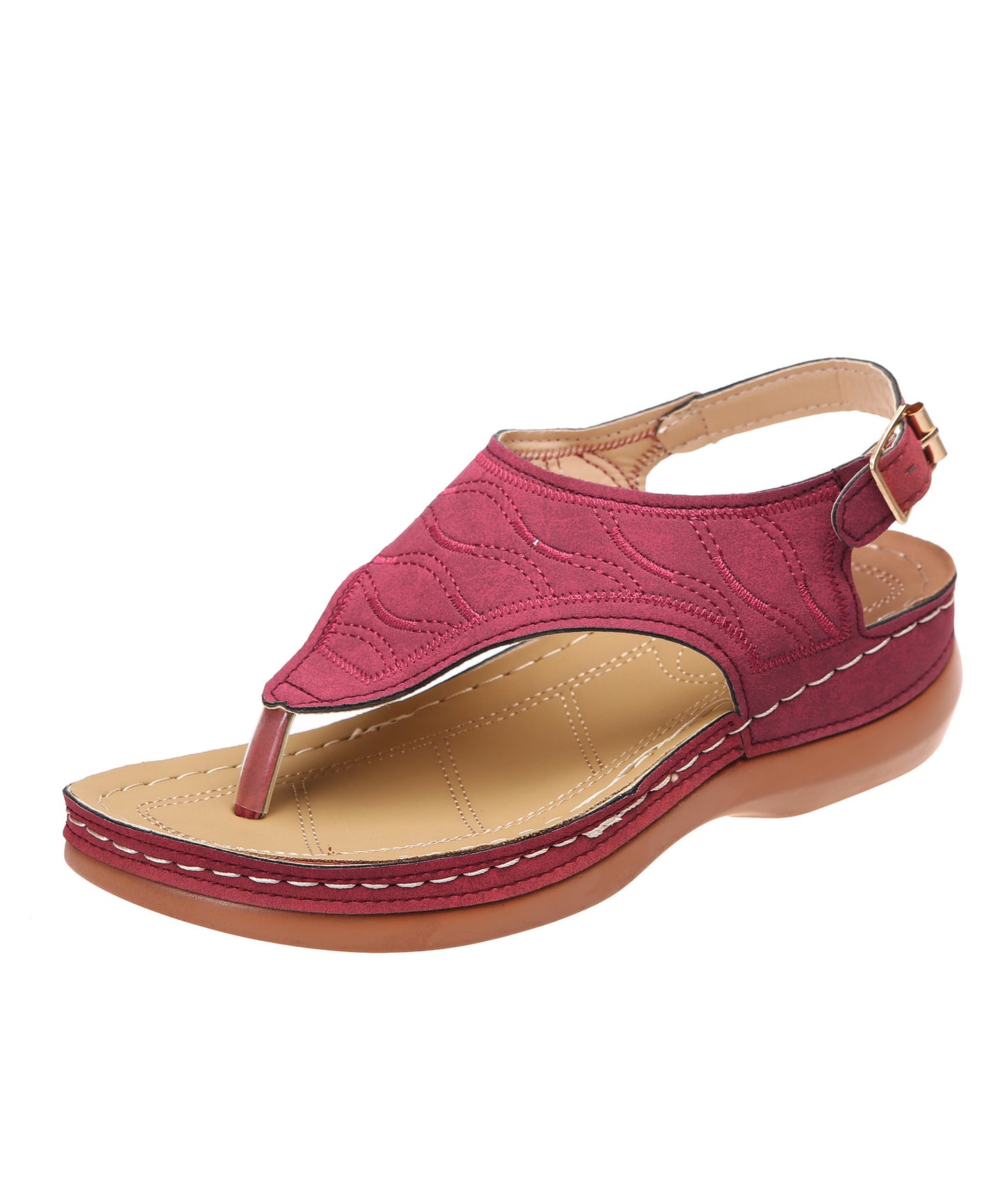 Chaussures d'été romaines rétro à clip pour femmes, sandales à boucle à la cheville