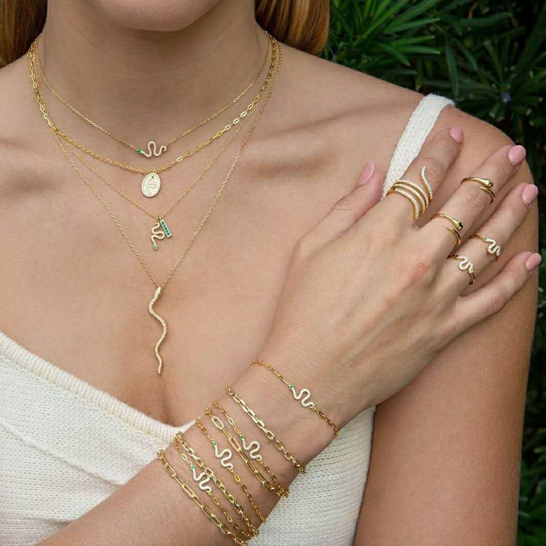 Collier en cuivre et zircons micro-incrustés