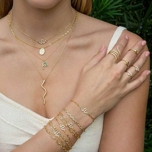 Collier en cuivre et zircons micro-incrustés