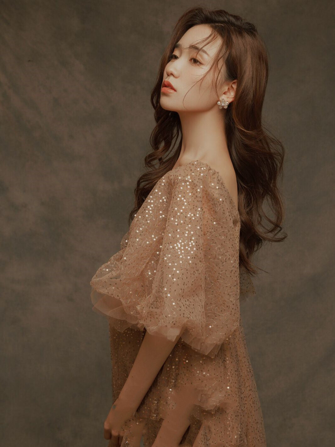 Robe de mariée féerique à paillettes pour femmes enceintes, vêtements de studio photo
