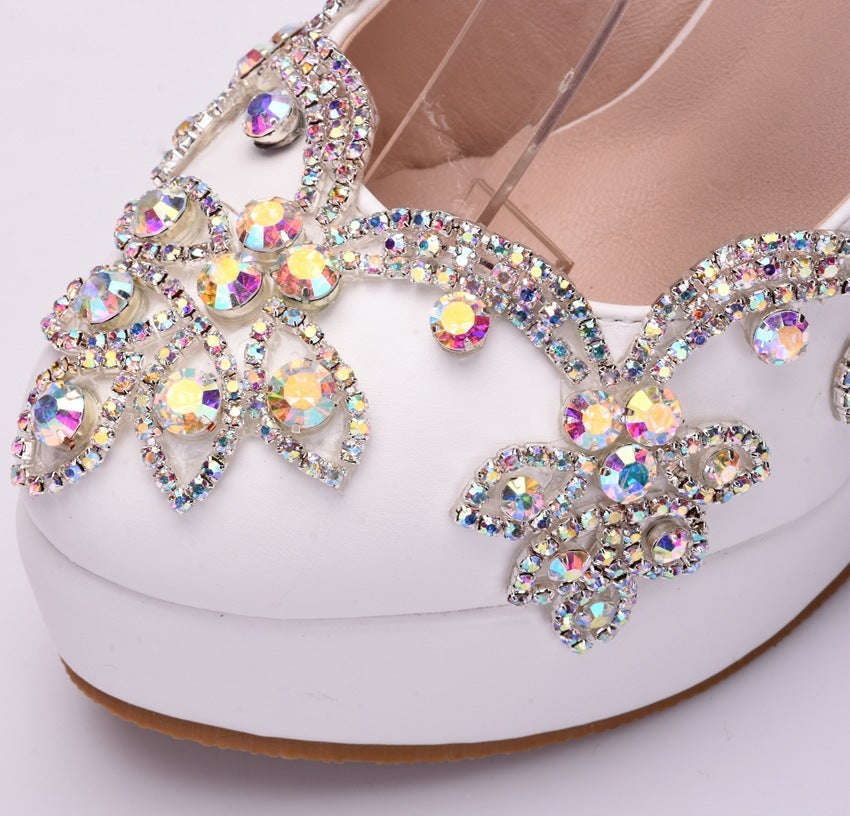 Chaussures à talons hauts en strass pour femmes