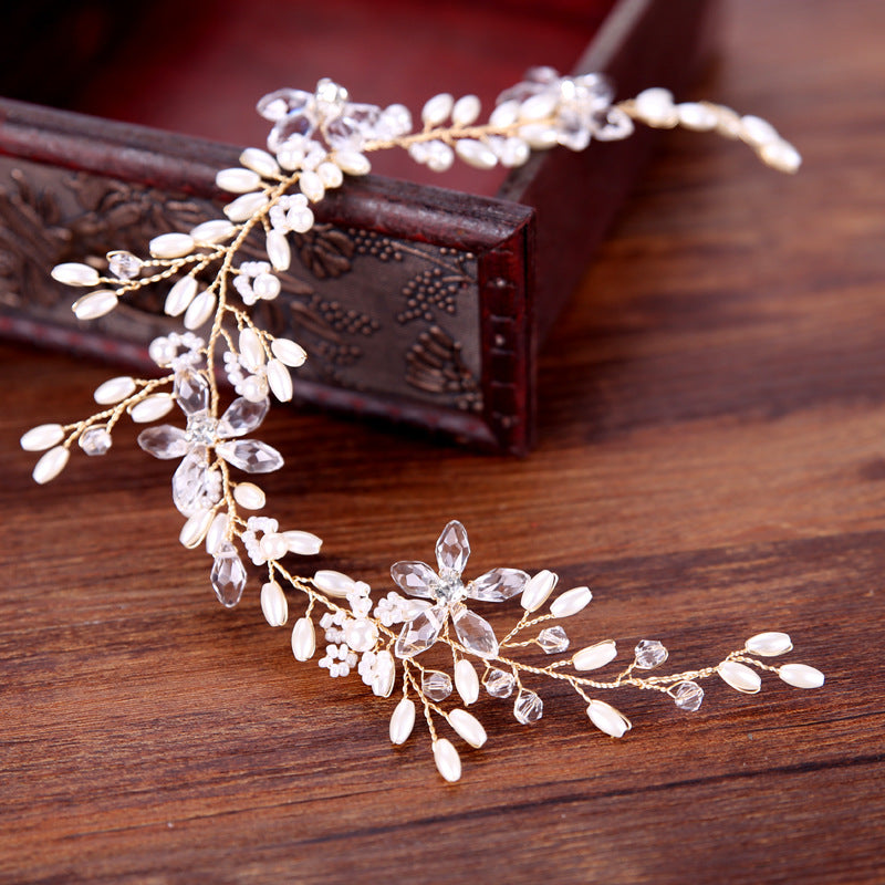 Serre-tête en perles blanches, accessoires de mariage, robe, coiffure de mariée