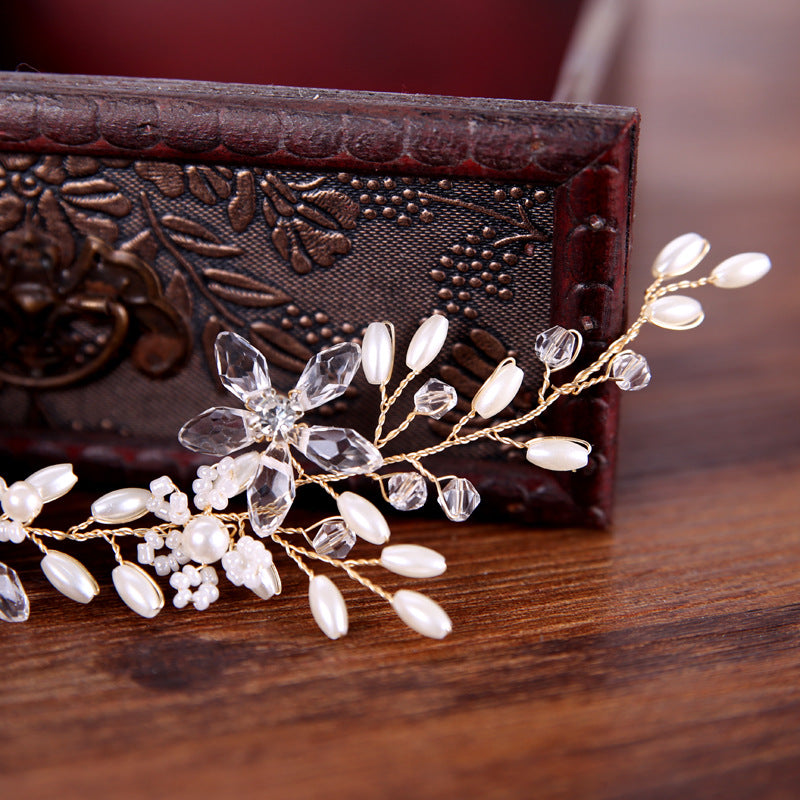 Serre-tête en perles blanches, accessoires de mariage, robe, coiffure de mariée