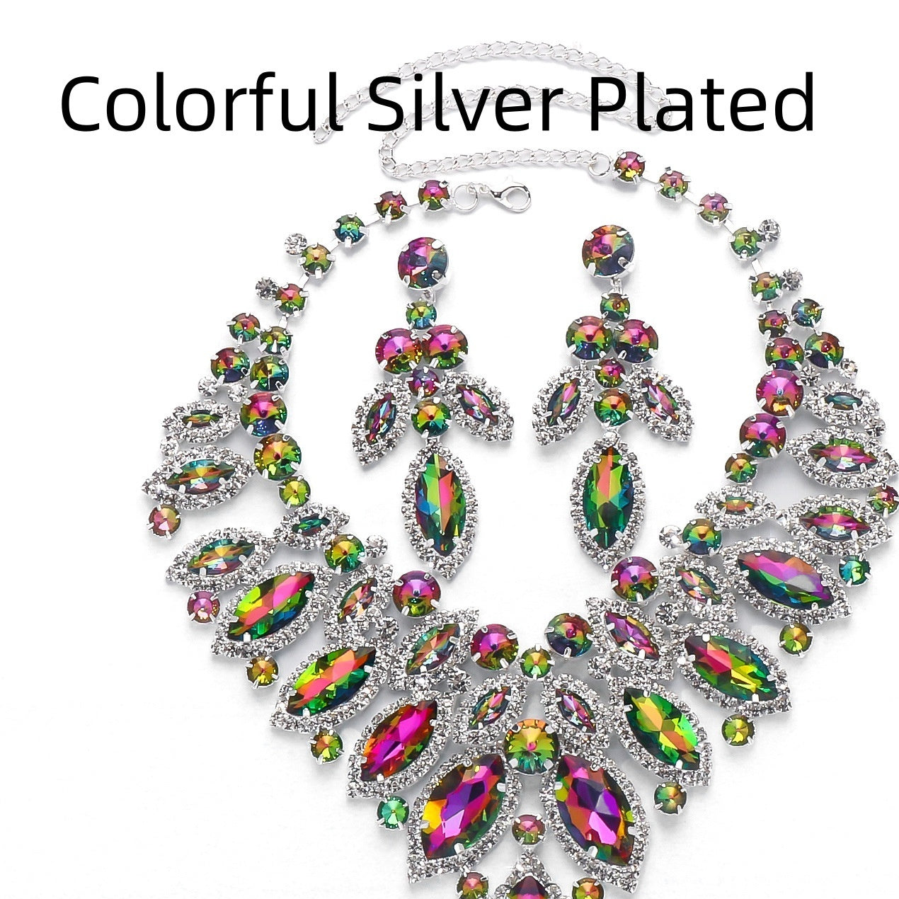 Ensemble de colliers de luxe européens et américains en forme de feuilles