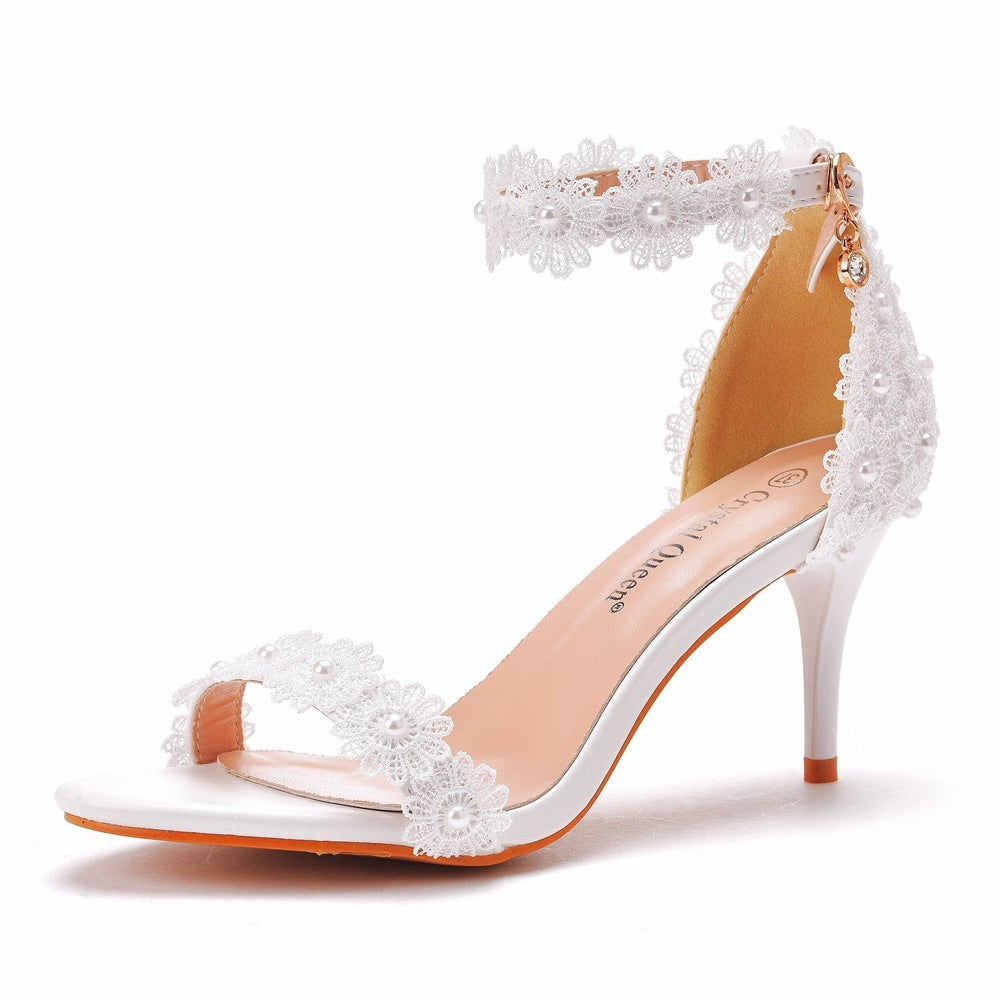 Chaussures à talons hauts en strass pour femmes